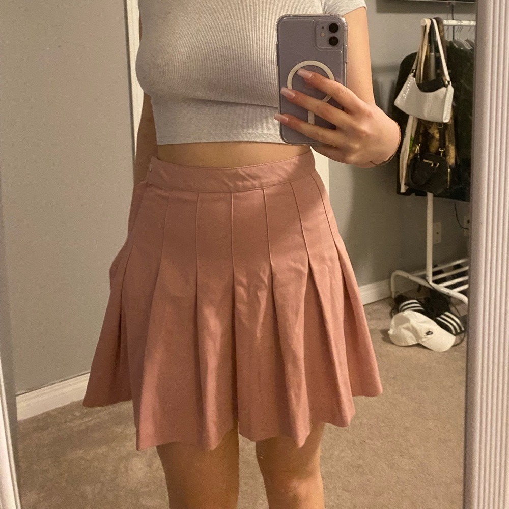 Pink Pleated Skirt
